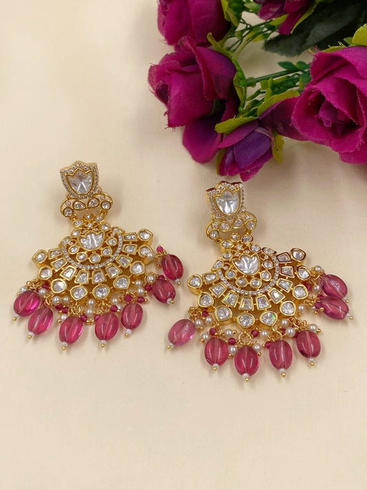 BeAbhika White And Pink Enamoured Kundan Earrings: Buy BeAbhika White And  Pink Enamoured Kundan Earrings Online at Best Price in India | Nykaa